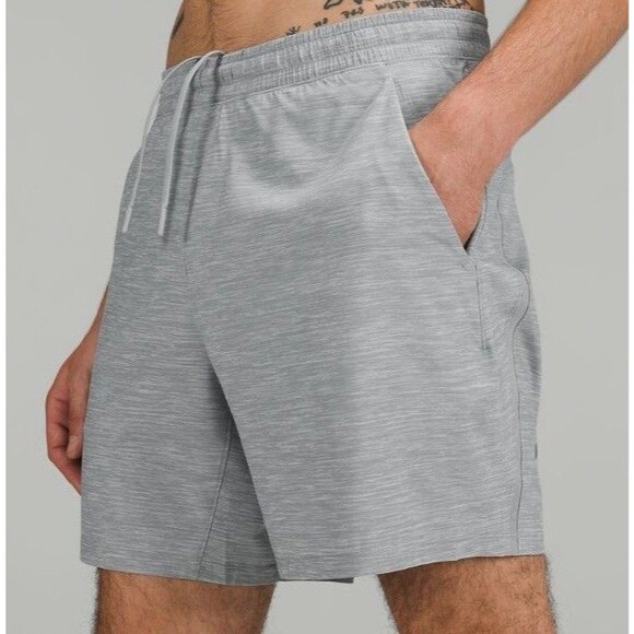 Lululemon Pace Breaker Short 7" Lined Gray Heather Sea Salt Light Cast XL M7AFWS - Picture 1 of 8
